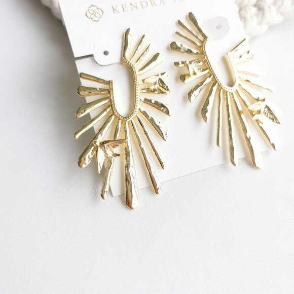 Authentic Kendra Scott Melody Gold Hoop Earrings - Picture 2 of 4